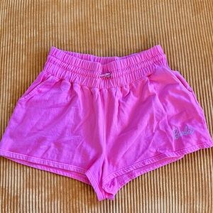 Barbie Brand Pink high waisted Cotton shorts Worn once Trademark Barbie
